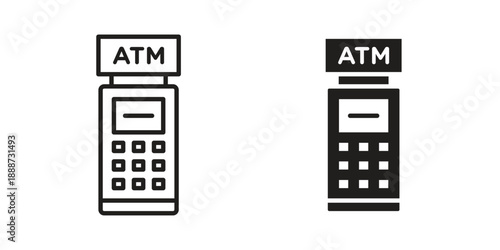 ATM machine icon vector logo design element. Vector emblem template.