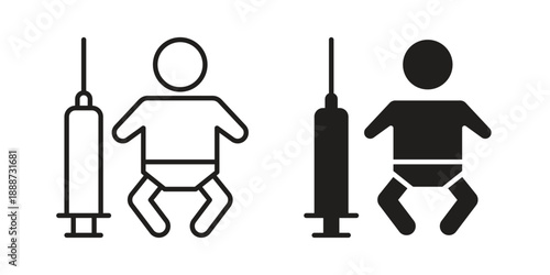 Baby Vaccination icon vector logo design element. Vector emblem template.