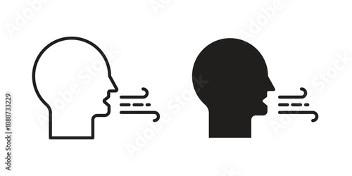 Breath icon vector logo design element. Vector emblem template.