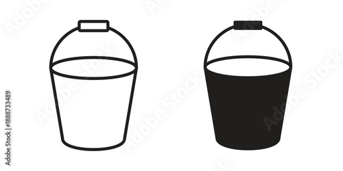 Bucket icon vector logo design element. Vector emblem template.