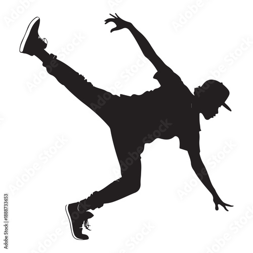 street hip hop dance style vector silhouette clip art logo design illustration icon collection.
