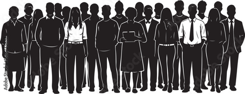 Diverse group of business people standing together in unity