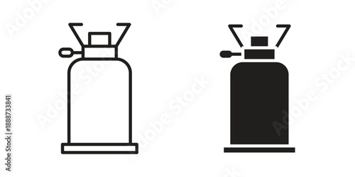 Camping gas icon vector logo design element. Vector emblem template.