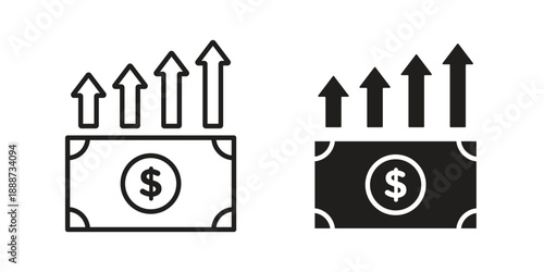 capital gain icon vector logo design element. Vector emblem template.