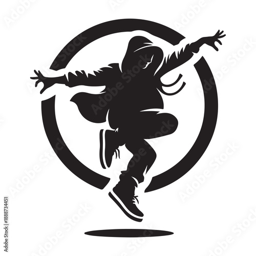street hip hop dance style vector silhouette clip art logo design illustration icon collection.
