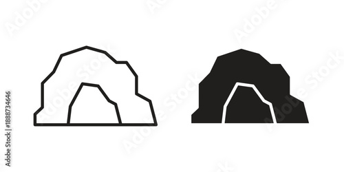 cave icon vector logo design element. Vector emblem template.
