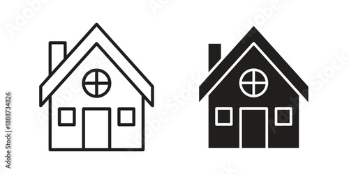 Chalet icon vector logo design element. Vector emblem template.