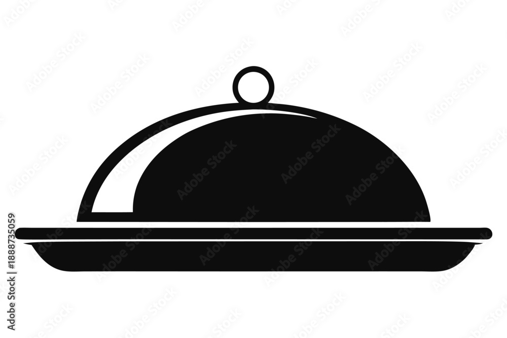 Fototapeta premium serving tray line art silhouette vector illustration