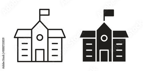 City hall icon vector logo design element. Vector emblem template.