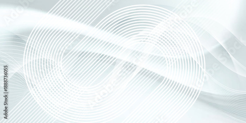 Abstract tech network connection dots. Digital technology and big data analysis background. White background with plexus lines. Abstract circle background