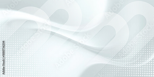 Minimal abstract background with white glowing geometric lines pattern. Digital technology and big data analysis background. White background with plexus lines.