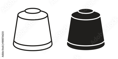 Coffee capsule icon vector logo design element. Vector emblem template.