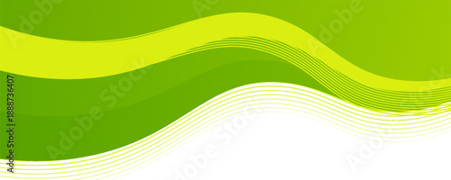Abstract wave green and white banner background. vector Eps 10