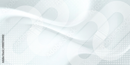 Minimal abstract background with white glowing geometric lines pattern. Digital technology and big data analysis background. White background with plexus lines.