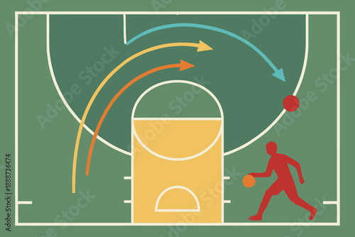 Basketball Player Executing a Pass on the Court.