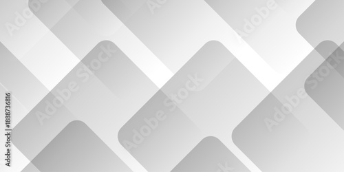 Gray wide lines or boxes geometry background wallpaper banner. Cover poster backdrop design. Modern Abstract white background design with layers of textured white transparent material in triangle.