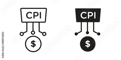 Consumer prices index icon vector logo design element. Vector emblem template.