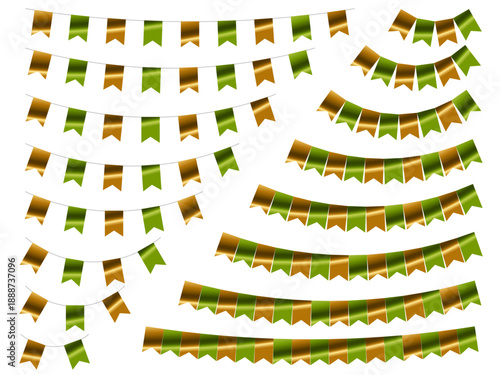 ガーランド谷、曲線、金4黄緑