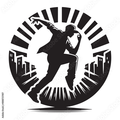 street hip hop dance style vector silhouette clip art logo design illustration icon collection.
