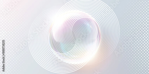 White minimal abstract background with geometric light circle shapes. Elegant Light grey Abstract Background