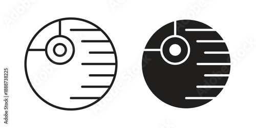 Death star icon vector logo design element. Vector emblem template.