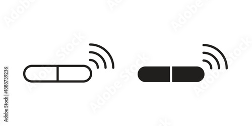 Dog microchip icon vector logo design element. Vector emblem template.