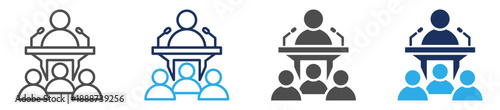 public speaking icon sheet with multi concept
