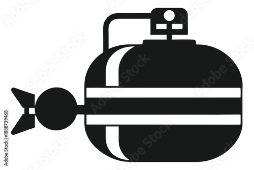 scuba tank line art silhouette vector illustration