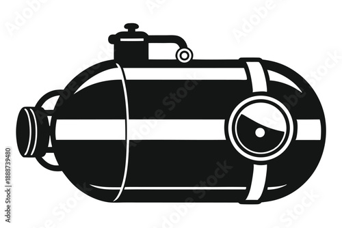 scuba tank line art silhouette vector illustration