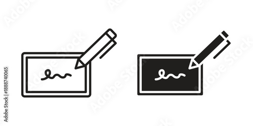 Electronic signature icon vector logo design element. Vector emblem template.
