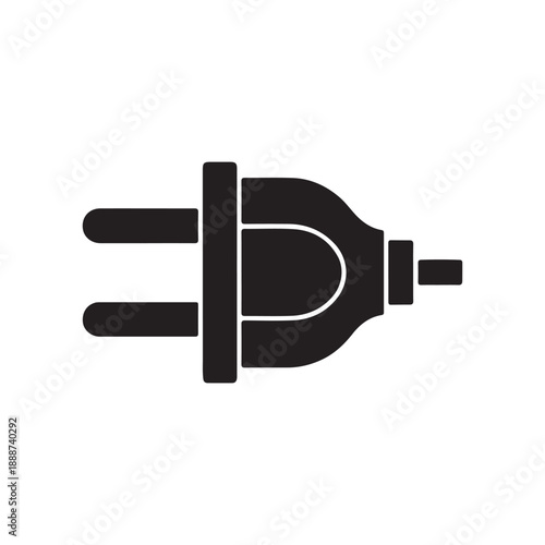 Electric plug vector icon on white background