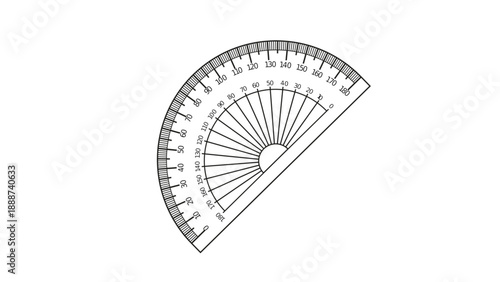 Plastic Protractor Tool for Geometry and Mathematics