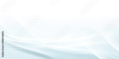 Abstract white digital dynamic wave background with dot. Futuristic hi-technology concept. Business banners, flyers, and presentations.