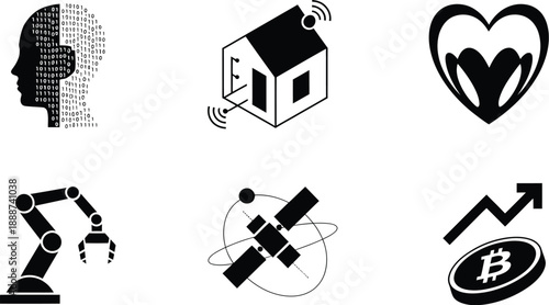 Abstract Technology Icons Collection for Modern Design Needs