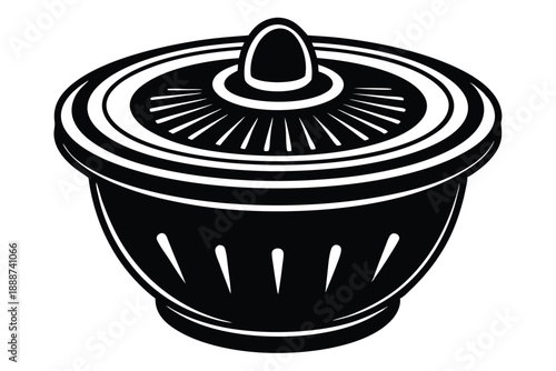 salad spinner line art silhouette vector illustration