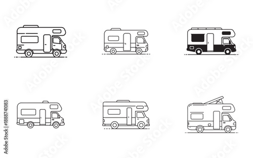 Collection of Motorhome and Camper Van Icons