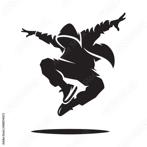 street hip hop dance style vector silhouette clip art logo design illustration icon collection.
