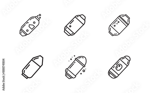 Collection of Six USB Flash Drive Icons