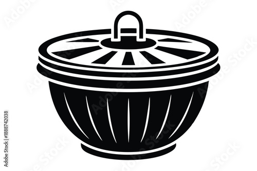 salad spinner line art silhouette vector illustration