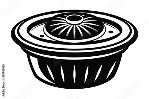 salad spinner line art silhouette vector illustration