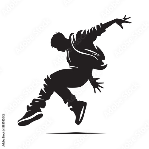street hip hop dance style vector silhouette clip art logo design illustration icon collection.

