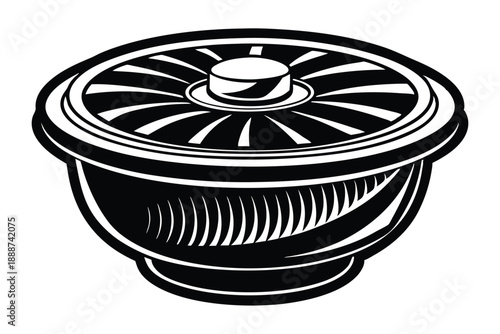 salad spinner line art silhouette vector illustration