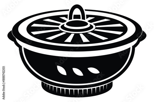 salad spinner line art silhouette vector illustration