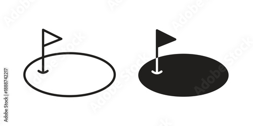 Golf yard icon vector logo design element. Vector emblem template.