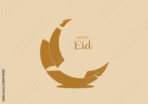 Celebrating Eid with crescent moon and stars illustration via ImageFX