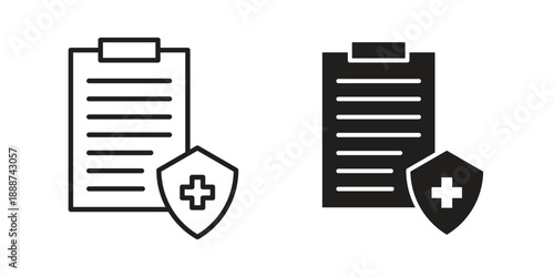 Health insurance icon vector logo design element. Vector emblem template.