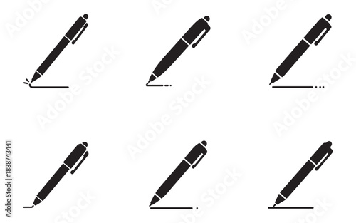 Pen Writing Dots Animation Sequence