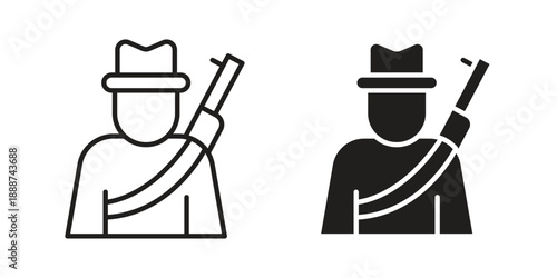 Hunter icon vector logo design element. Vector emblem template.