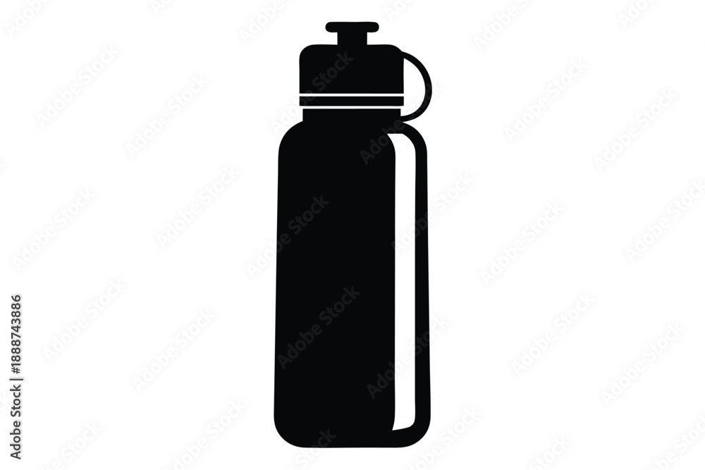Fototapeta premium reusable water bottle line art silhouette vector illustration