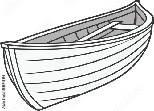 Boat on Calm Water Scene. Wooden Boat by the Shore. Small Boat Floating on Lake. Traditional Fishing Boat Design. Boat Sailing on Blue Water. Row Boat Nature Scene. Boat Near Riverside Landscape